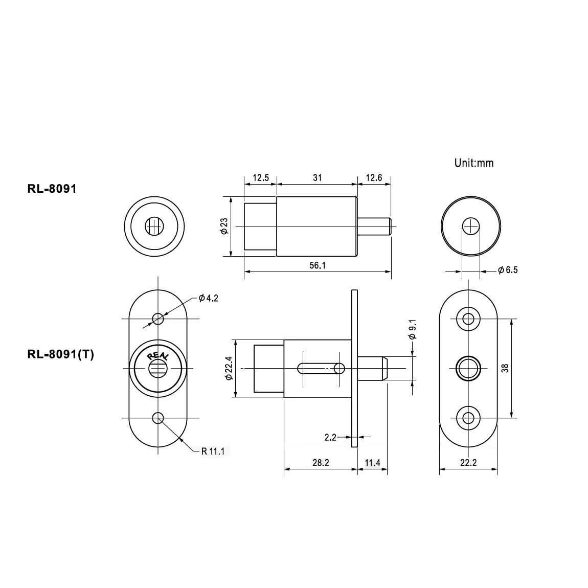 RL-8091 Zinc Alloy Push-in Steering Wheel Lock | Real Brand | Vehicle Security
